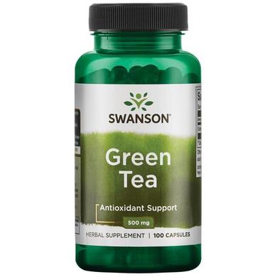 Зелений чай, Green Tea, Swanson, 500 мг, 100 капсул - фото