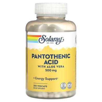 Пантотенова кислота, Pantothenic Acid, Solaray, 500 мг, 250 вегетаріанських капсул - фото