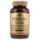 Спирулина, Spirulina, Solgar, 750 мг, 250 таблеток, фото – 1