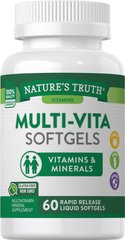 Мультивитамины и минералы, Nature's Truth, 60 жидких гелевых капсул - фото