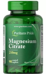 Магний цитрат, Magnesium Citrate, Puritan's Pride, 200 мг, 90 капсул - фото