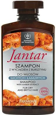 Бурштинний шампунь для сухого і ламкого волосся, Jantar Moisturizing Shampoo, Farmona, 330 мл - фото
