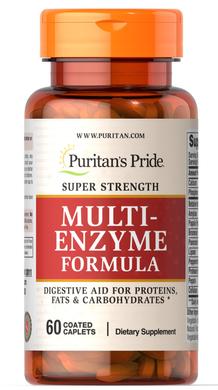 Мульти энзимы, Super Strength Multi Enzyme, Puritan's Pride, 60 капсул - фото