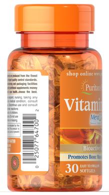 Витамин К-2 MenaQ7, Vitamin K-2 MenaQ7, Puritan's Pride, 100 мкг, 30 капсул - фото