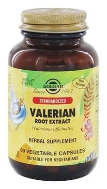 Валериана экстракт корня, Valerian Root Extract, Solgar, 60 вегетарианских капсул - фото