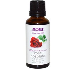 Роза ефірну олію (Rose Absolute), Now Foods, Essential Oils, 30 мл - фото