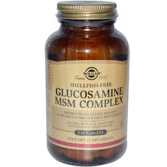 Глюкозамин МСМ комплекс, Glucosamine MSM, Solgar, 120 таблеток - фото