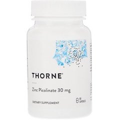 Цинк пиколинат усиленный, Zinc Picolinate, Thorne Research, 30 мг, 60 капсул - фото