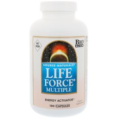 Мультивитамины без железа (баланс жизненных сил), Life Force Multiple, Source Naturals, 180 капсул - фото