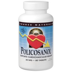Поликозанол (Policosanol), Source Naturals, 20 мг, 60 таблеток - фото
