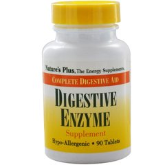 Энзимы, Digestive Enzyme, Nature's Plus, 90 таблеток - фото
