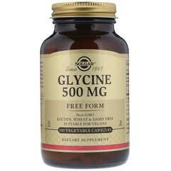 Глицин, Glycine, Solgar, 500 мг, 100 капсул - фото