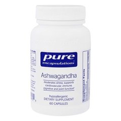 Ашвагандха, Ashwagandha, Pure Encapsulations, 60 капсул - фото