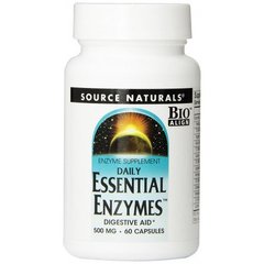 Ефірні Ензими 500 мг, Source Naturals, 60 гелевих капсул - фото