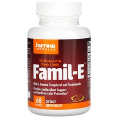 Вітамін Е, Famil-E, Jarrow Formulas, 60 МО, 60 капсул - фото