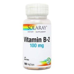 Витамин B2, Solaray, 100 мг, 100 капсул - фото
