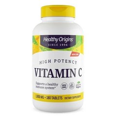 Вітамін C, Vitamin C, Healthy Origins, 1,000 мг, 180 таблеток - фото