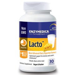 Пищеварительные ферменты, Лакто, Most Advanced Dairy Digestion Formula, Enzymedica, 30 капсул - фото