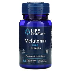 Мелатонин, Melatonin, Life Extension, 3 мг, 60 леденцов - фото