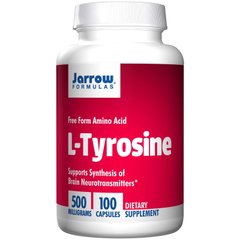 L- тирозин, L-Tyrosine, Jarrow Formulas, 500 мг, 100 капсул - фото