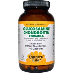 Глюкозамін хондроїтин, формула, Glucosamine Chondroitin, Country Life, 180 капсул - фото