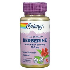 Берберин, Berberine, Solaray, 500 мг, 60 растительных капсул - фото