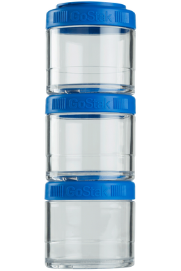 Контейнер Go Stak Starter 3 Pak, Blue, Blender Bottle, голубий, 300 мл (3 х 100 мл) - фото