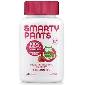 Пробиотики для детей, Kids Probiotic, SmartyPants, клубника, 60 жевательных конфет - фото