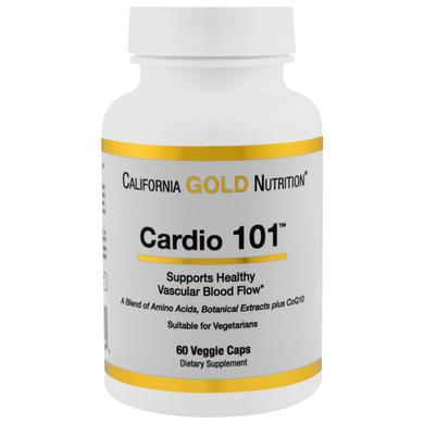 Здоровье сердечно-сосудистой системы, Cardio 101, California Gold Nutrition, 60 растительных капсул - фото