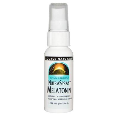 Мелатонін (смак апельсина), NutraSpray Melatonin, Source Naturals, спрей, 59.14 мл - фото