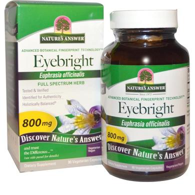 Очанка, Eyebright, Nature's Answer, 800 мг, 90 капсул - фото