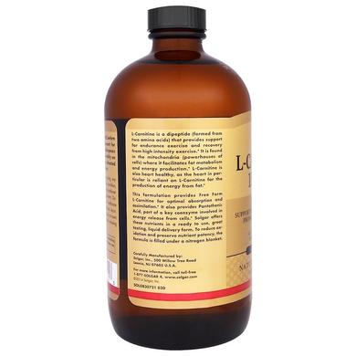 Л карнітин рідкий, L-Carnitine, Solgar, лимон, 1500 мг, 473 мл - фото