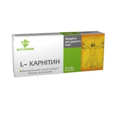 L- карнітин, Еліт-Фарм, 40 таблеток - фото