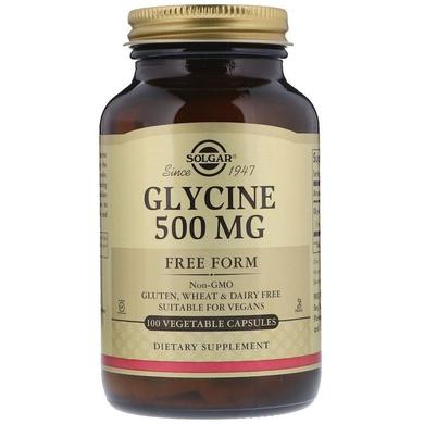 Гліцин, Glycine, Solgar, 500 мг, 100 капсул - фото