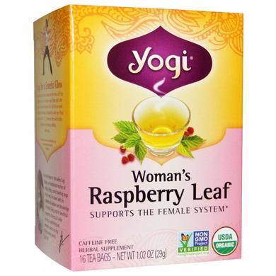 Чай из листьев малины, Woman's Raspberry Leaf, Yogi Tea, без кофеина, 16 чайных пакетиков, 29 г - фото