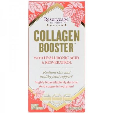 Коллаген с гиалуроновой кислотой и ресвератролом, Collagen Booster, ReserveAge Nutrition, 120 капсул - фото