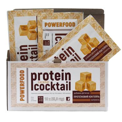 Протеїновий коктейль, POWERFOOD, карамель, 10х25 г - фото