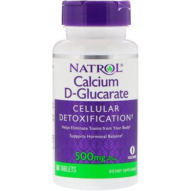 Кальций глюкарат, Calcium D-Glucarate, Natrol, 500 мг, 60 таблеток - фото