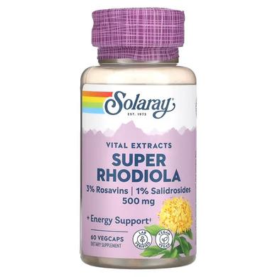 Экстракт родиолы, Super Rhodiola Extract, Solaray, 500 мг, 60 капсул - фото