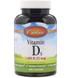 Вітамін D3, Vitamin D3, Carlson Labs, 1000 МО, 250 гелевих капсул, фото – 1
