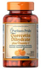 Кверцетин Плюс Витамин С, Quercetin Plus Vitamin C, Puritan's Pride, 500 мг/1400 мг, 100 капсул - фото
