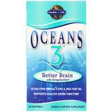 Омега-ксантин для мозговой активности, Oceans 3 Better Brain, Garden of Life, 90 капсул, фото