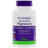 Магній, смак яблук і журавлини, Magnesium, Natrol, 250 мг, 60 жувальних таблеток, фото