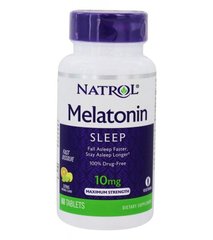 Мелатонин, Melatonin, Natrol, 10 мг, цитрусовый вкус, 60 таблеток - фото