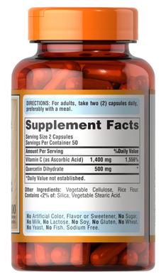 Кверцетин плюс вітамін С, Quercetin Plus Vitamin C, Puritan's Pride, 500 мг / 1400 мг, 100 капсул - фото
