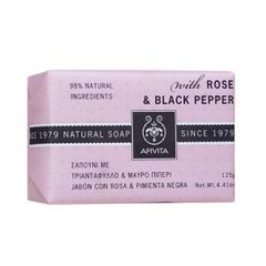 Натуральне мило з трояндою і чорним перцем, Apivita, 125 г - фото