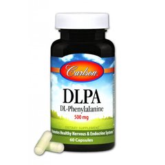 DLPA (фенилаланин), 500 мг, Carlson Labs, 60 капсул - фото