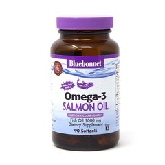 Натуральная Омега-3 из лососевого жира, Bluebonnet Nutrition, 90 желатиновых капсул - фото
