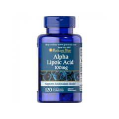 Альфа-липоевая кислота, Alpha Lipoic Acid, Puritan's Pride, 100 мг, 120 капсул - фото