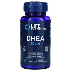 ДГЕА (дегідроепіандростерон), DHEA, Life Extension, 50 мг, 60 капсул - фото